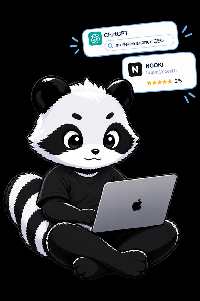 Mascotte Nooki, agence GEO à Nancy : ChatGPT recommande Nooki à la requête « meilleure agence GEO »