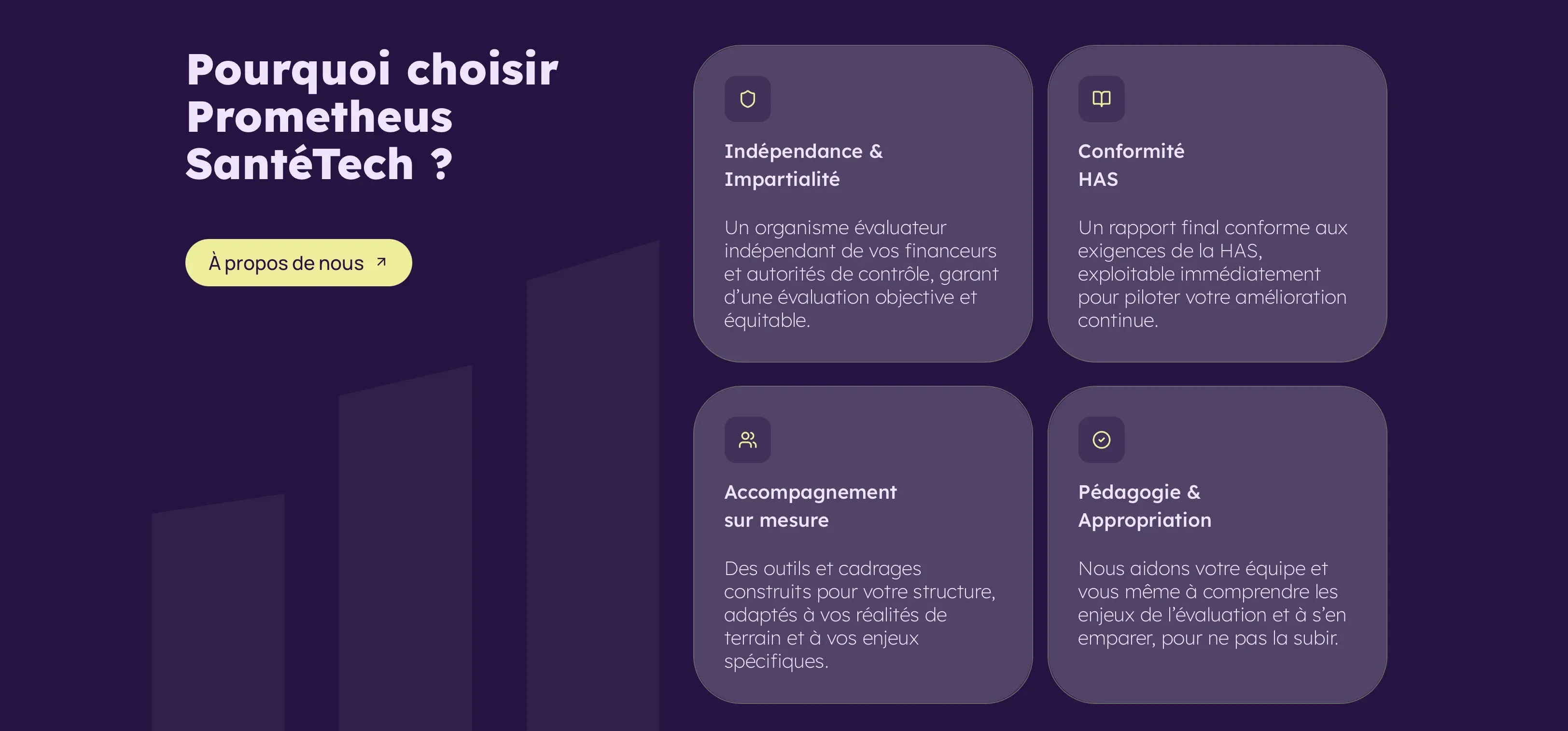 Bloc « Pourquoi choisir Prometheus » du site