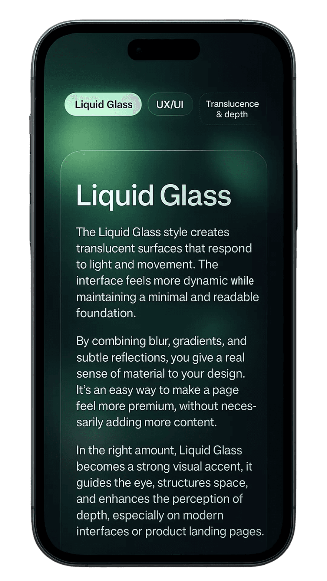 Style Liquid Glass : la tendance UX/UI qui redéfinit la transparence et la profondeur